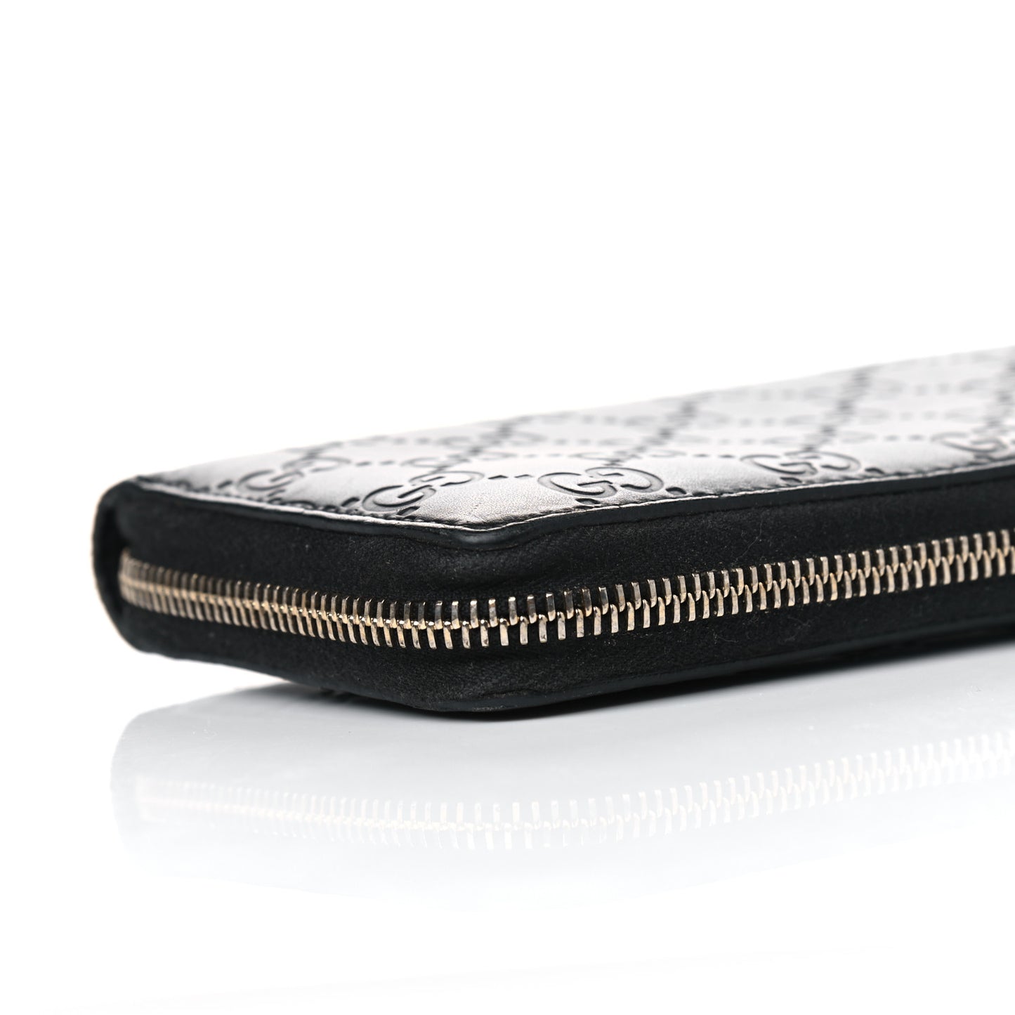 Guccissima Signature Zip Around Wallet Black