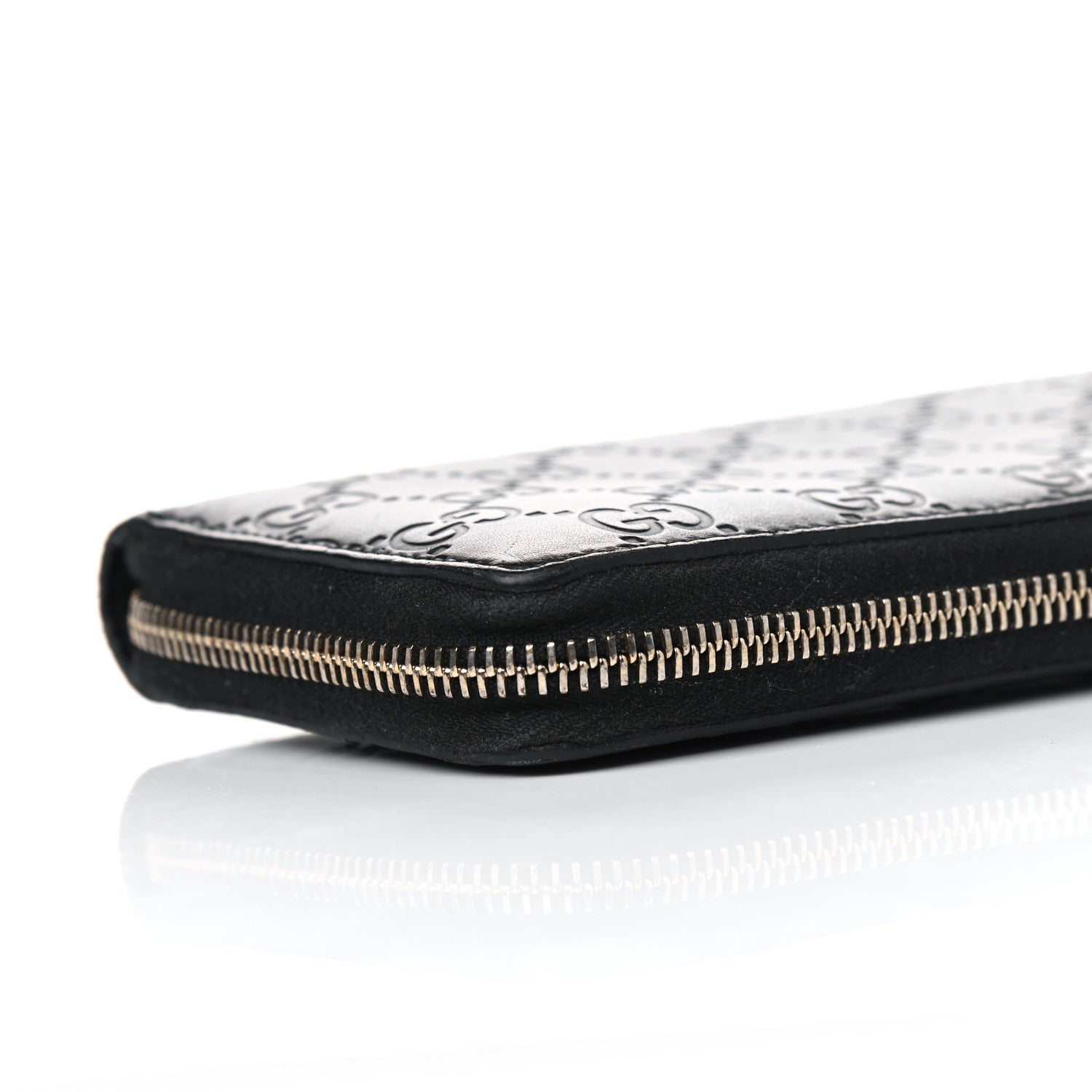 Gucci Guccissima Signature Zip Around Wallet Black 7 of 8
