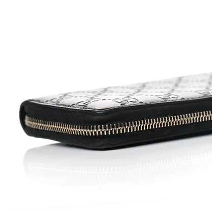 Gucci Guccissima Signature Zip Around Wallet Black 7 of 8