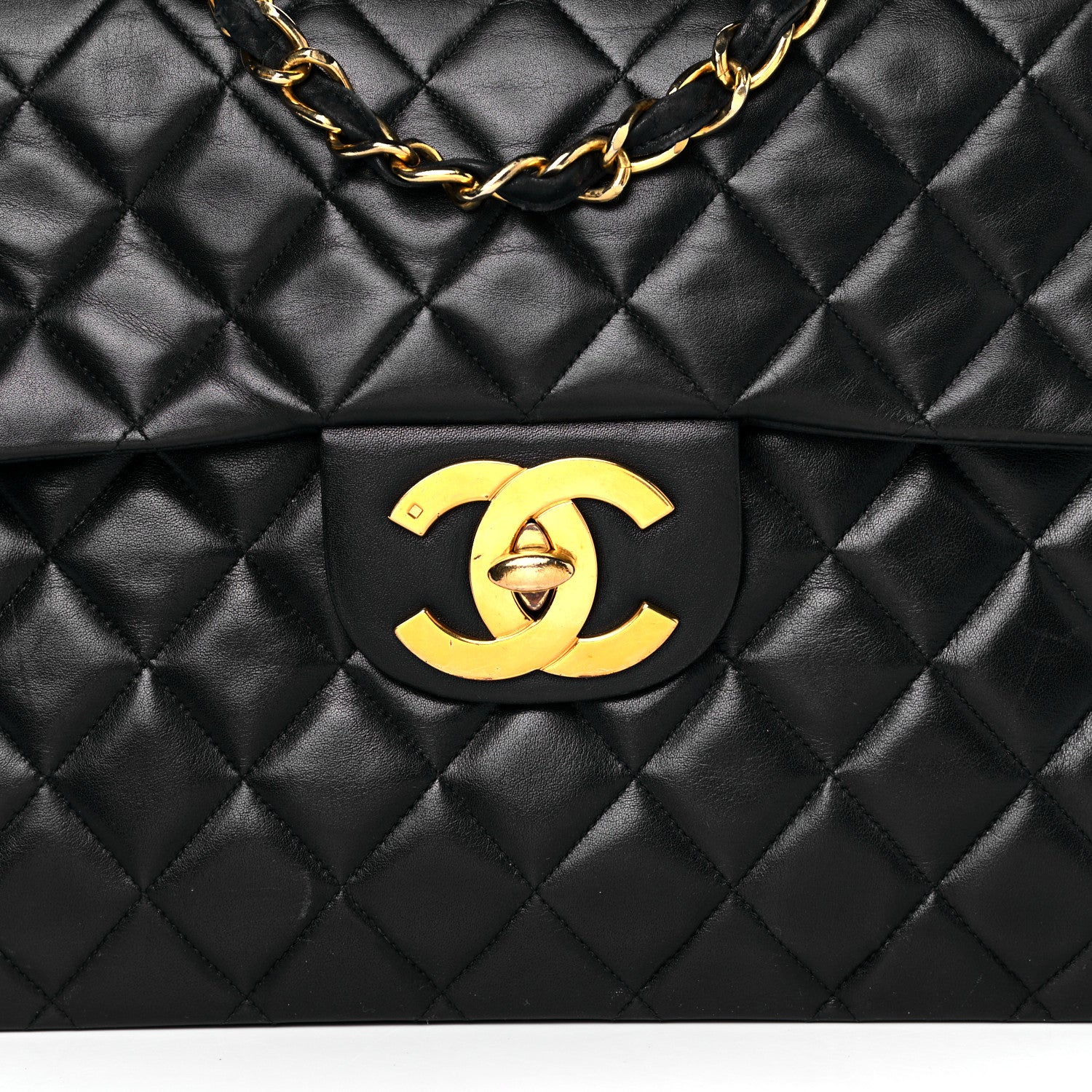 Chanel Lambskin Quilted XL Jumbo Single Flap Black 19 of 23