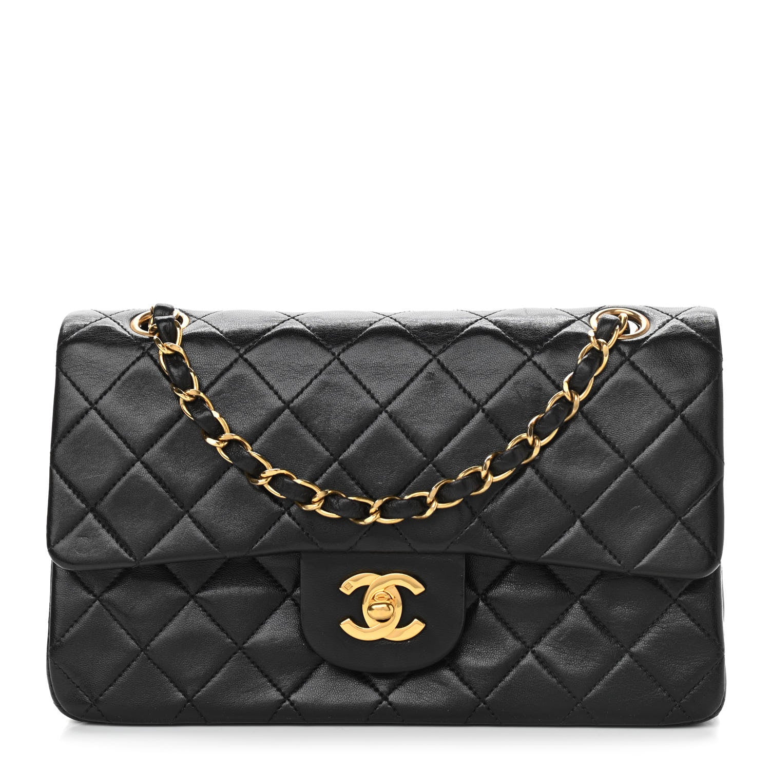 Chanel Lambskin Quilted Small Double Flap Black 1 of 15