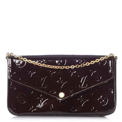 Louis Vuitton Vernis Pochette Felicie Chain Wallet Amarante 1 of 9