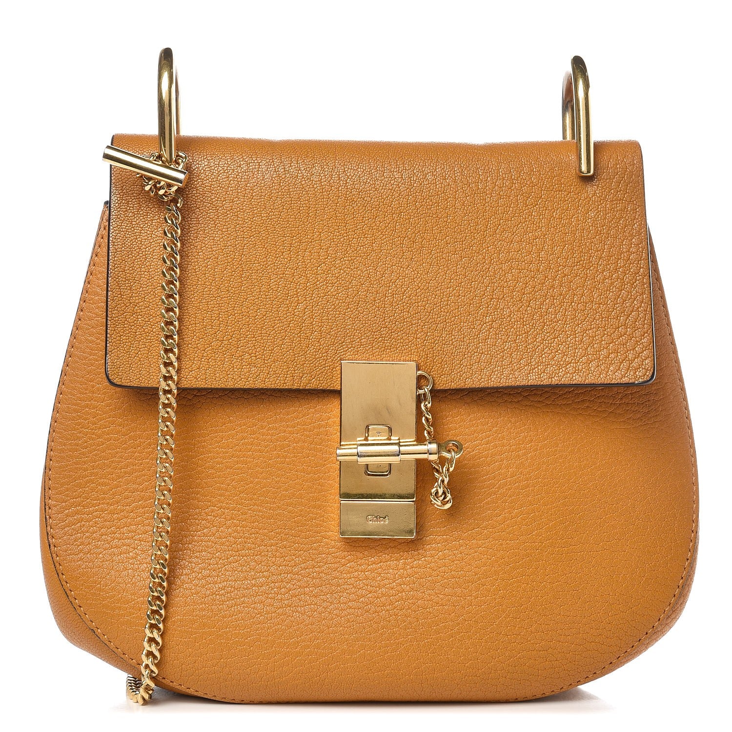 Chloe Grained Lambskin Medium Drew Shoulder Bag Mustard 1 of 10