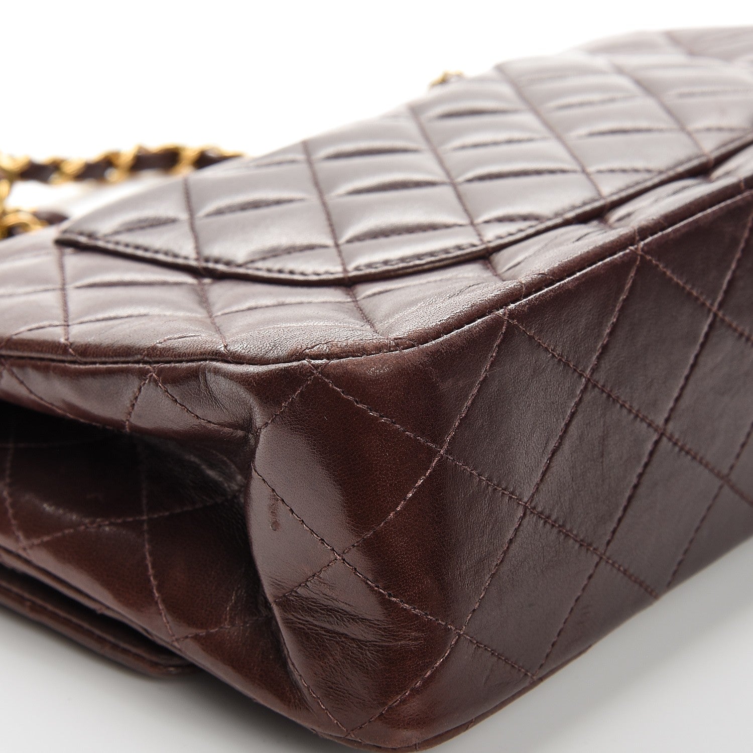 Chanel Lambskin Quilted Medium Double Flap Brown 15 of 19