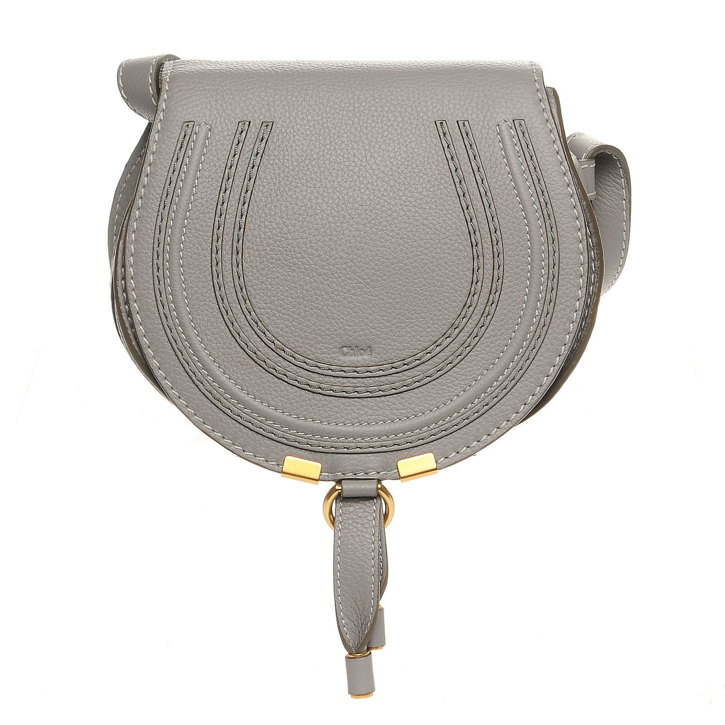 Calfskin Mini Marcie Round Crossbody Bag Cashmere Grey