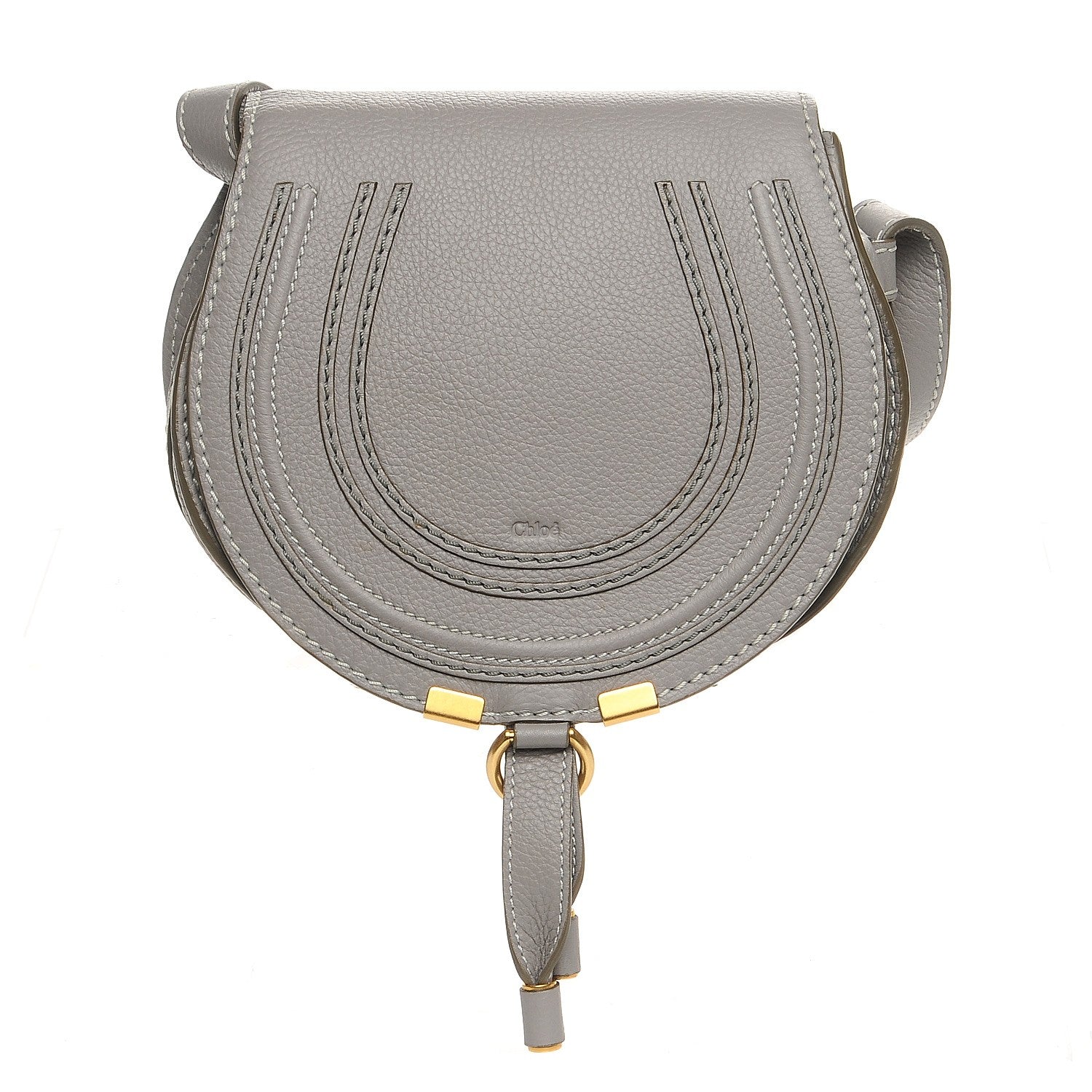 Chloe Calfskin Mini Marcie Round Crossbody Bag Cashmere Grey 1 of 7