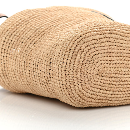 Loewe Calfskin Raffia Bucket Bag Natural Tan 8 of 11