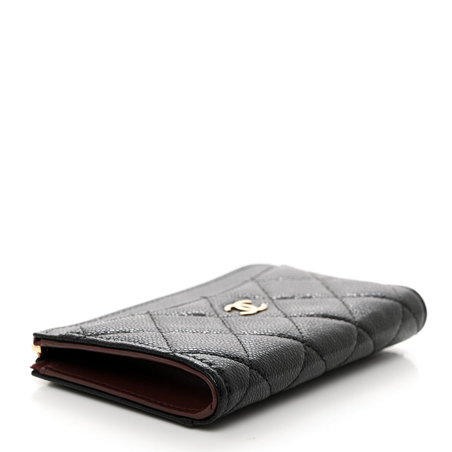Chanel Caviar Quilted CC Zip Around Card Holder Black 4 of 8