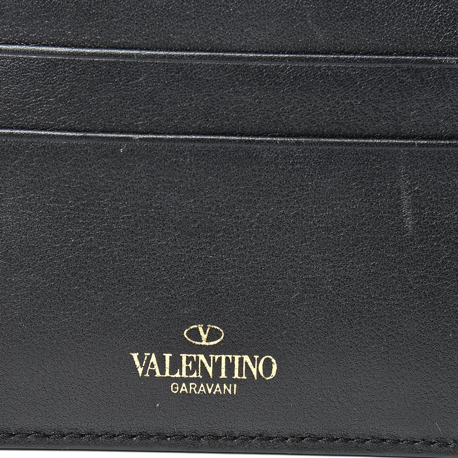 Valentino Garavani Vitello Rockstud Key Coin Case Card Holder Black 5 of 8
