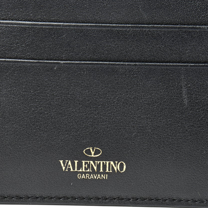 Valentino Garavani Vitello Rockstud Key Coin Case Card Holder Black 5 of 8
