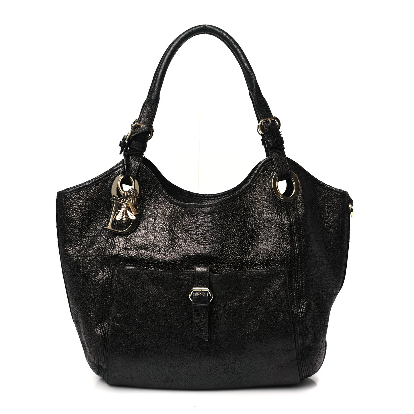 Ceramic Effect Deerskin Cannage Bee Tote Black