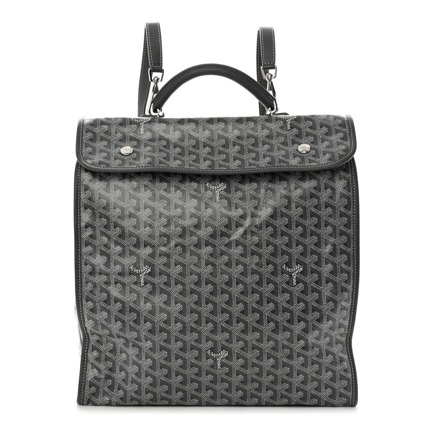 Goyardine Saint Leger Soft Briefcase Backpack Grey