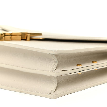 Saint Laurent Grain De Poudre Monogram Cassandra Clasp Bag Vintage White 10 of 18