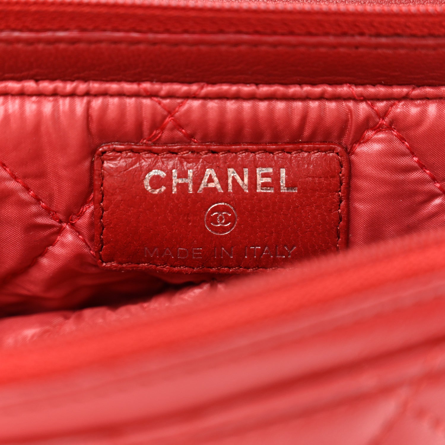Chanel Lambskin Quilted Flap Cosmetic Case Red 6 of 9