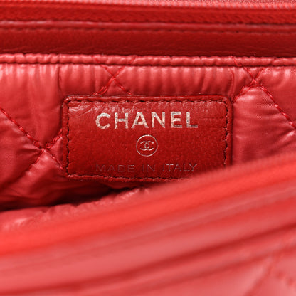 Chanel Lambskin Quilted Flap Cosmetic Case Red 6 of 9