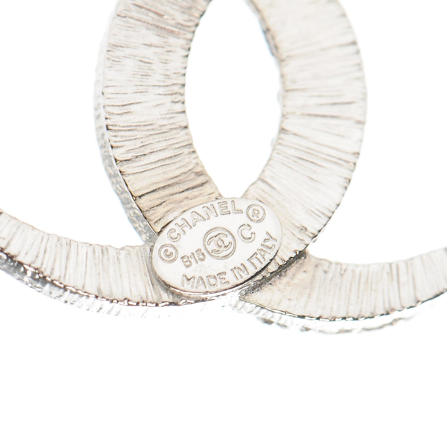 Crystal CC Moon Earrings Silver