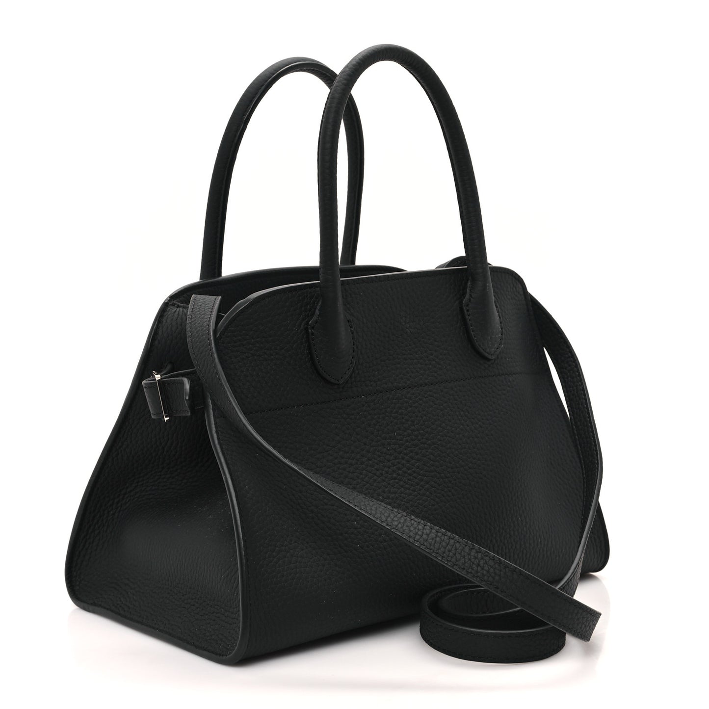 Grained Calfskin Soft Margaux 10 Bag Black