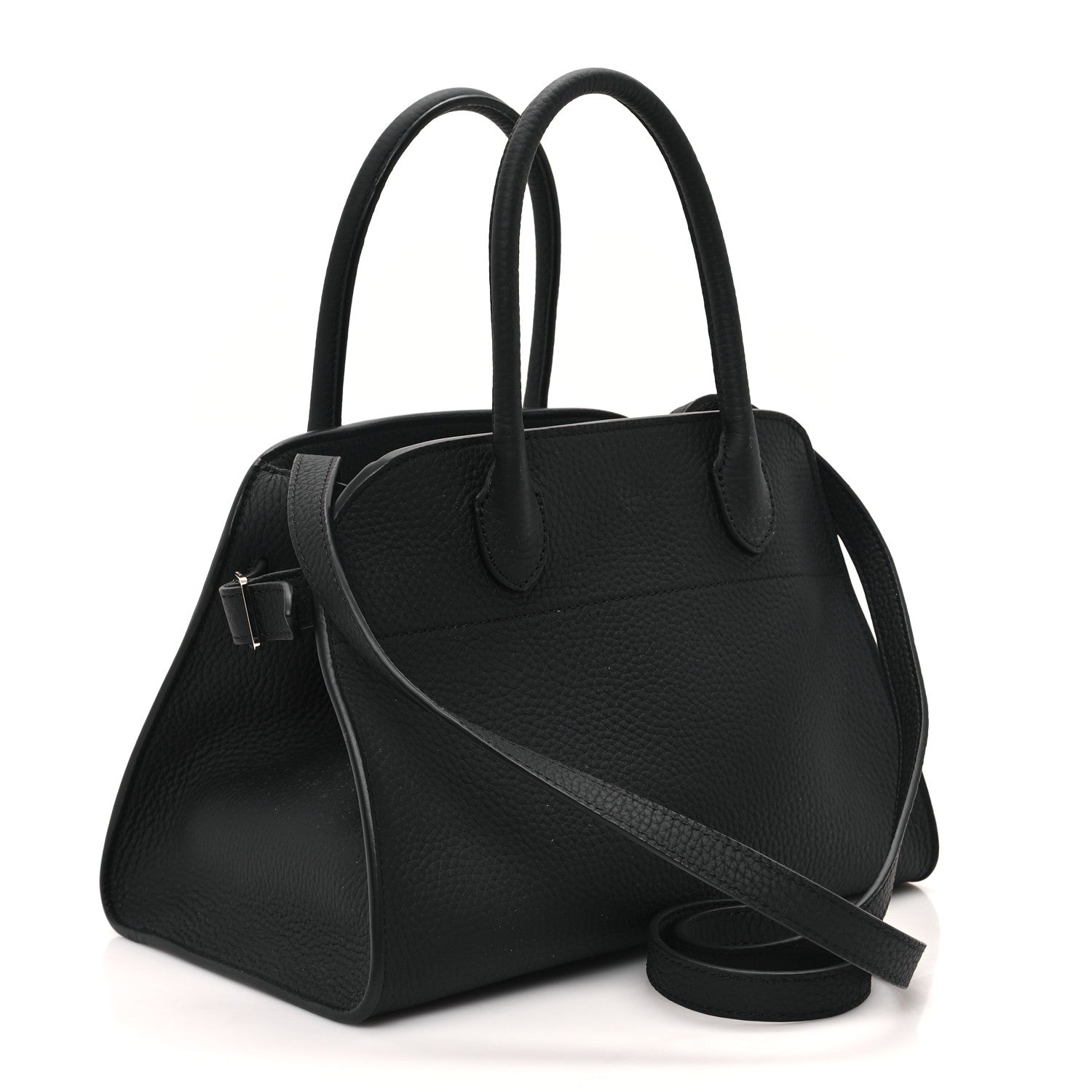 The Row Grained Calfskin Soft Margaux 10 Bag Black 3 of 9
