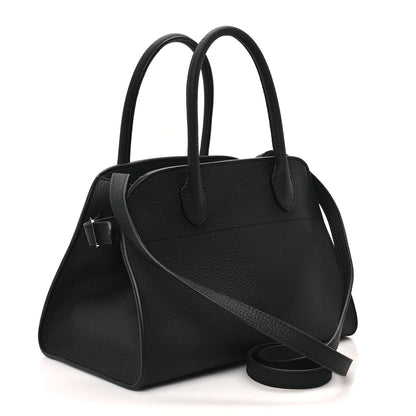 The Row Grained Calfskin Soft Margaux 10 Bag Black 3 of 9