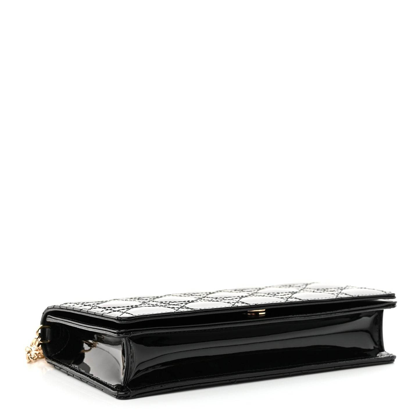 Patent Cannage Lady Dior Pouch Black