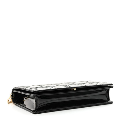 Christian Dior Patent Cannage Lady Dior Pouch Black 5 of 13