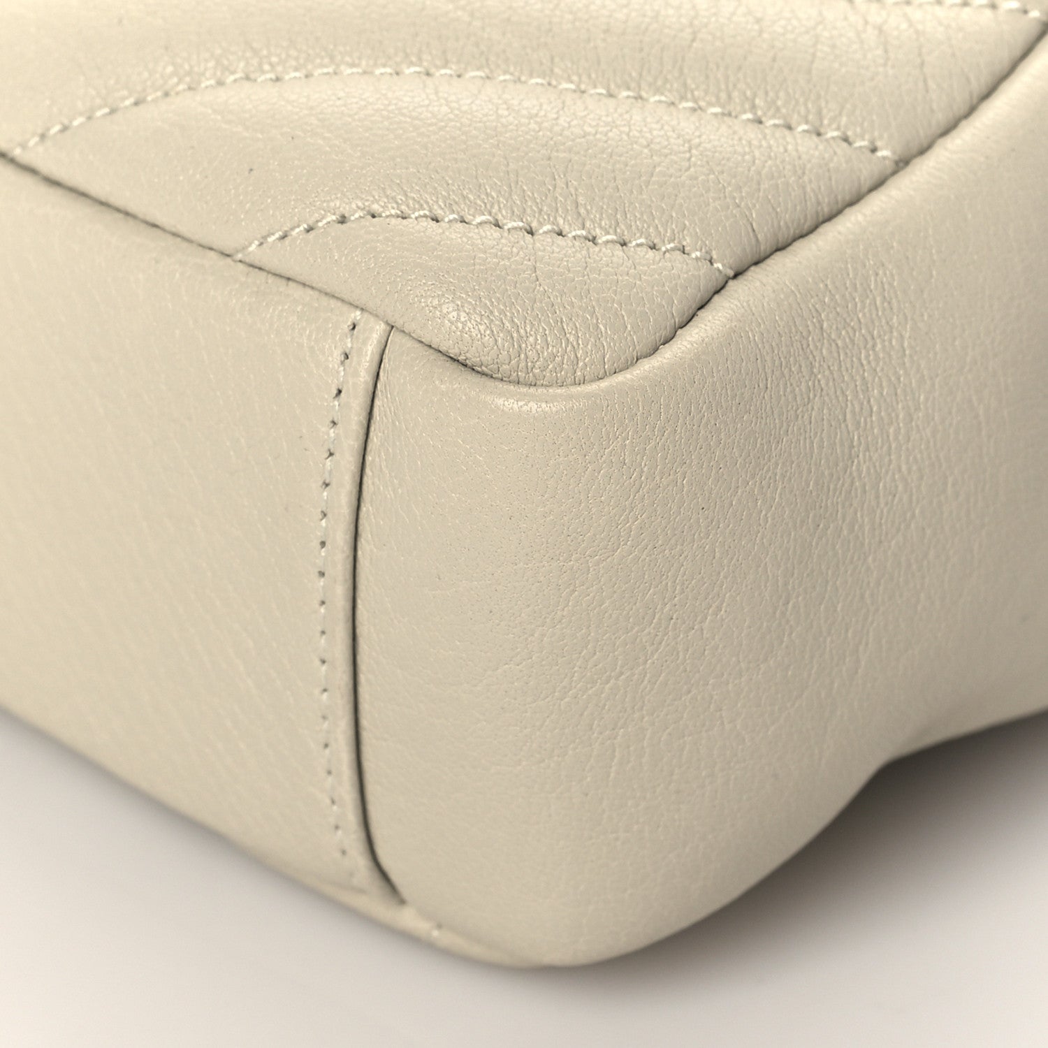 Saint Laurent Sheepskin Matelasse Chevron Monogram Medium College Bag Dove White 9 of 9
