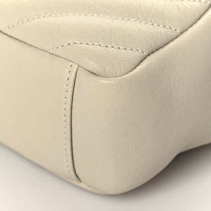 Saint Laurent Sheepskin Matelasse Chevron Monogram Medium College Bag Dove White 9 of 9
