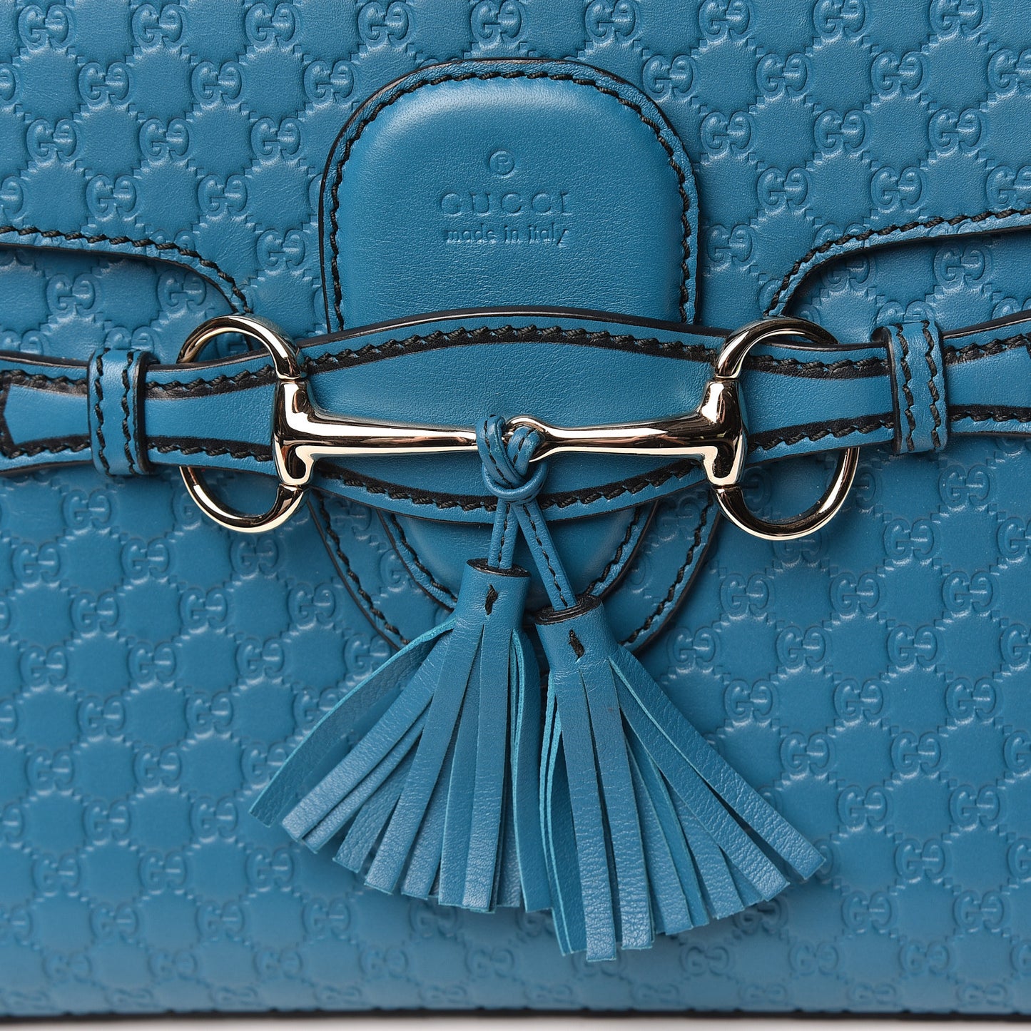 Soft Microguccissima Medium Emily Chain Shoulder Bag Deep Cobalt