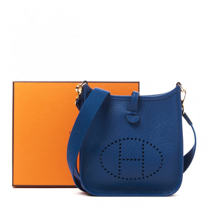 Hermes Taurillon Clemence Evelyne TPM Deep Blue 8 of 8