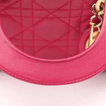 Christian Dior Lambskin Cannage Mini Lady Dior Fuchsia 12 of 15