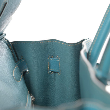 Hermes Taurillon Clemence Birkin 30 Blue Jean 13 of 46
