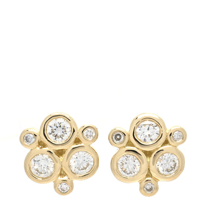Temple St. Clair 18K Yellow Gold Diamond Small Classic Trio Earrings 1 of 6
