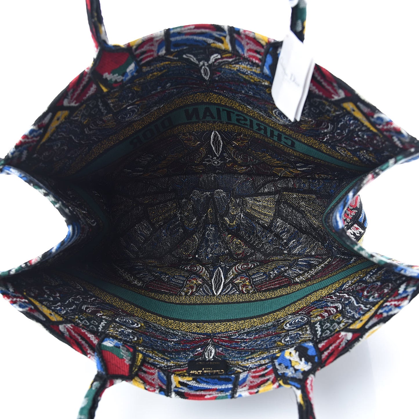 Canvas Embroidered Butterfly Book Tote Black Multicolor
