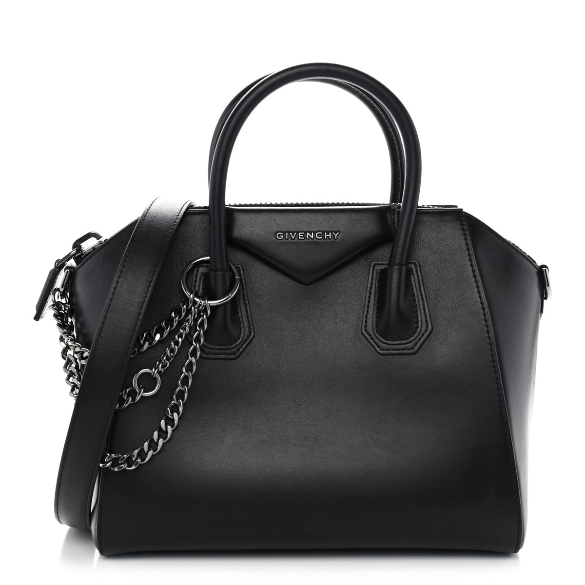 Smooth Calfskin Chains Small Antigona Black