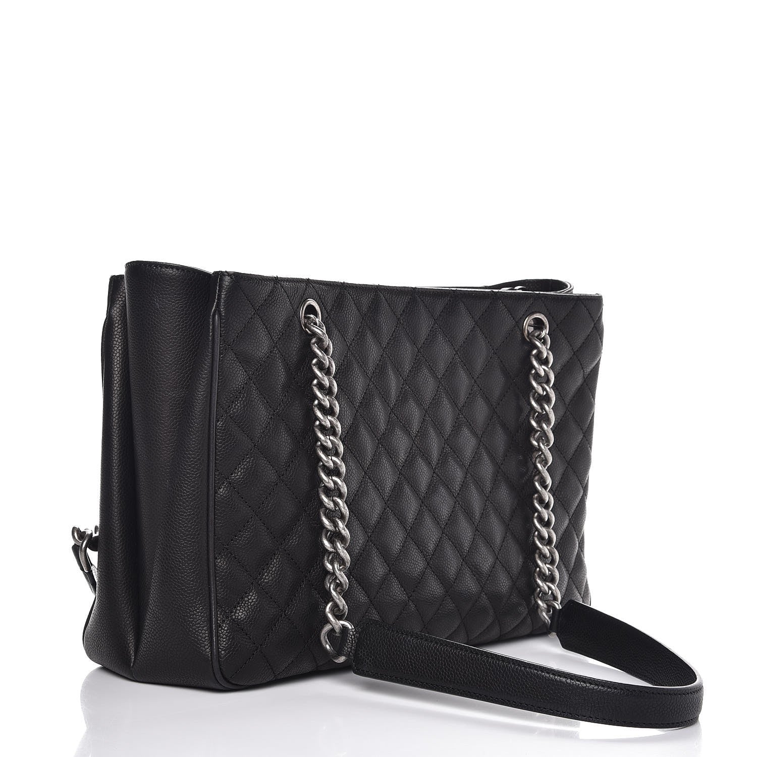 Chanel Caviar Quilted Medium Rock In Rome Tote Black 3 of 8