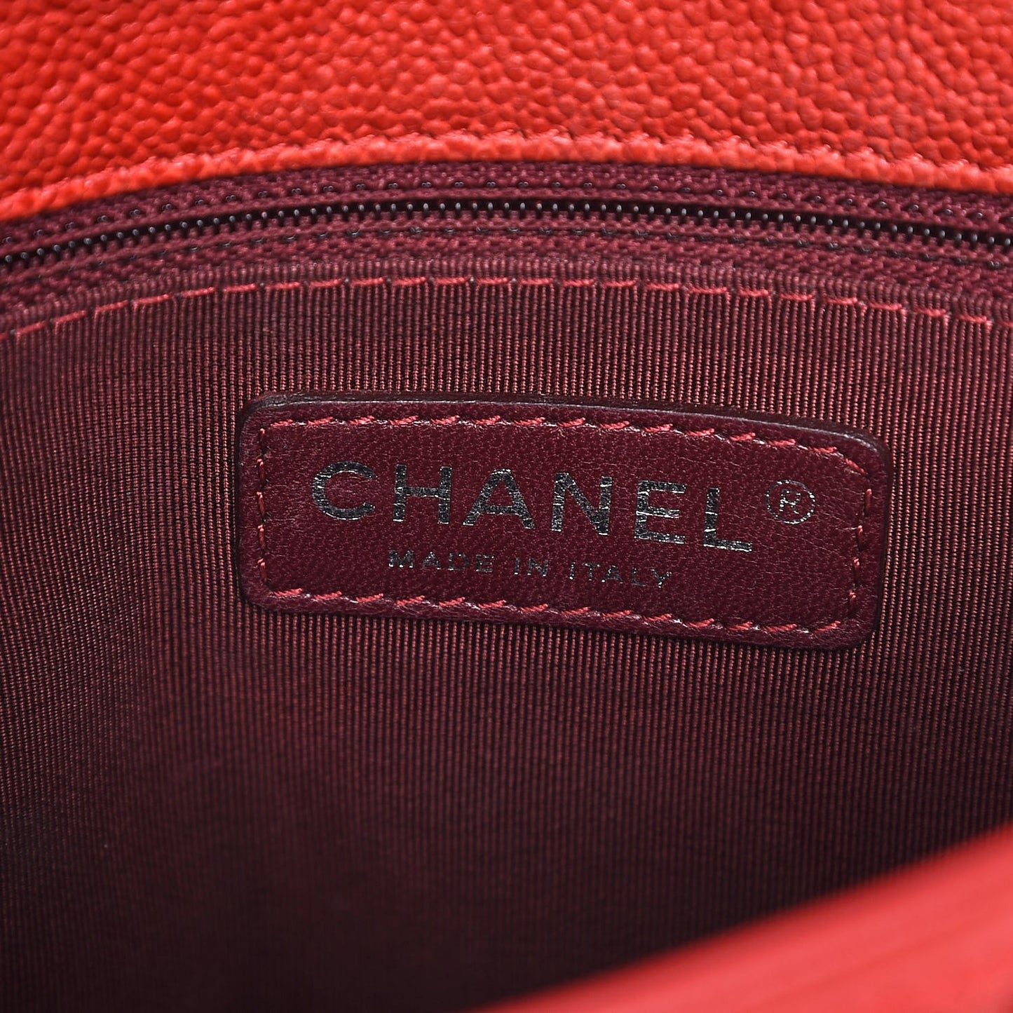 Caviar Quilted Mini French Riviera Flap Red