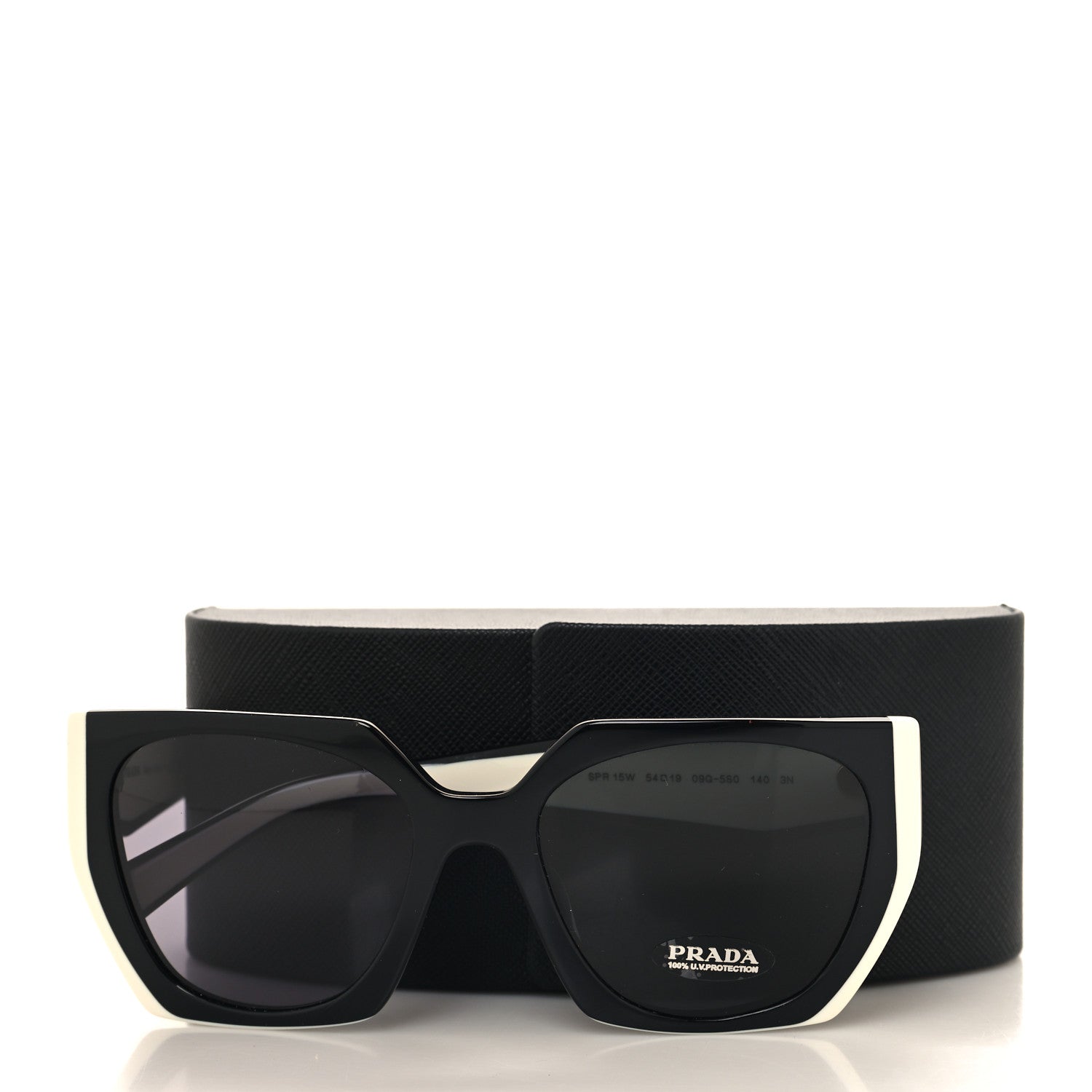 Prada Acetate Sunglasses SPR 15W Black White 7 of 7