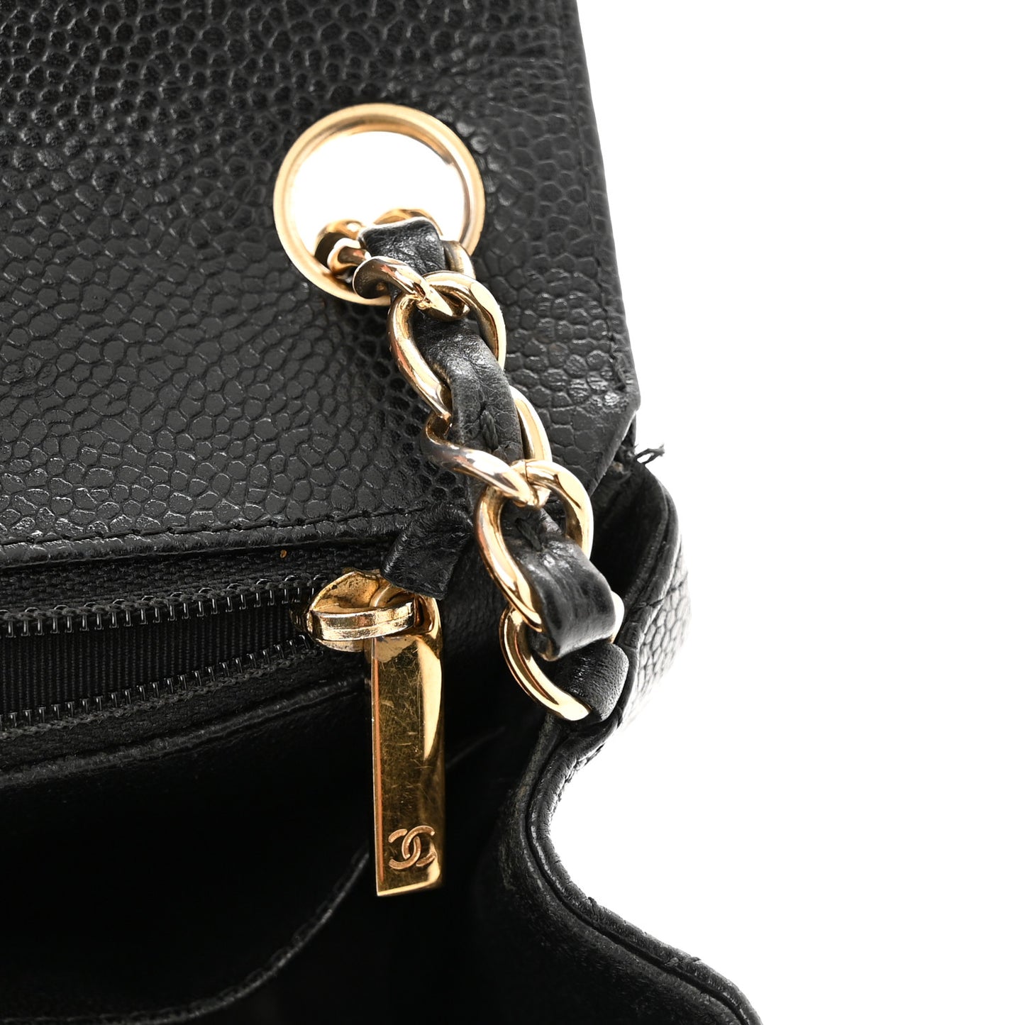 Caviar Quilted Mini Square Flap Black