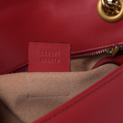 Gucci Calfskin Matelasse Small GG Marmont Shoulder Bag Hibiscus Red 7 of 10
