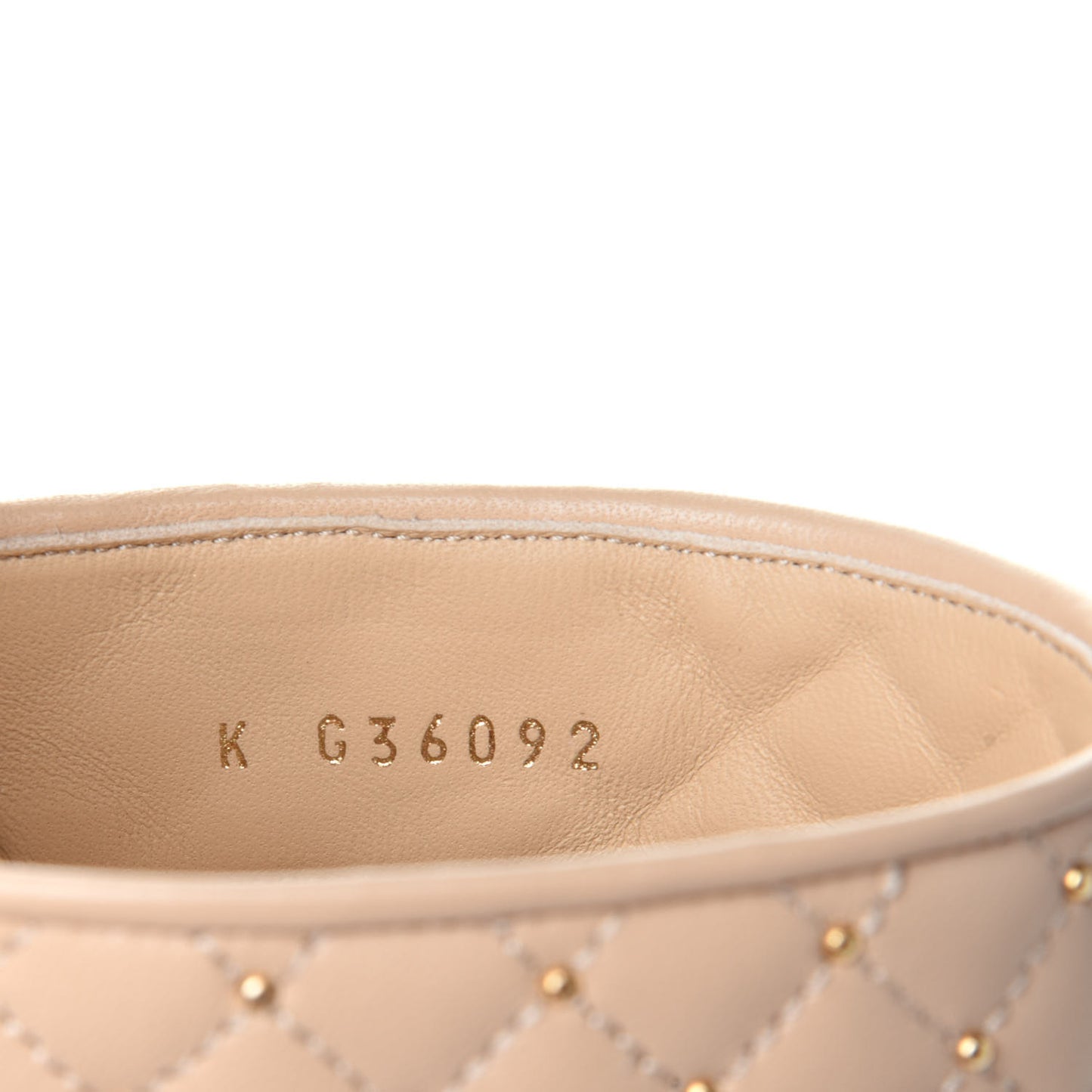 Lambskin Quilted Chain Mule Sandals 37.5 Beige