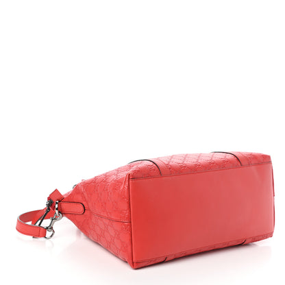 Gucci Guccissima Medium GG Charm Dome Satchel Red 4 of 9