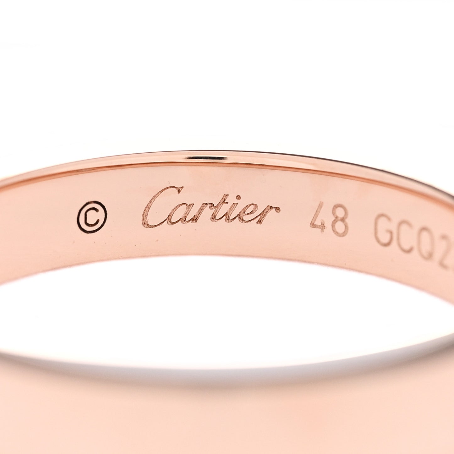 18K Pink Gold Diamond 3mm C De Cartier Wedding Band Ring 48 4.5