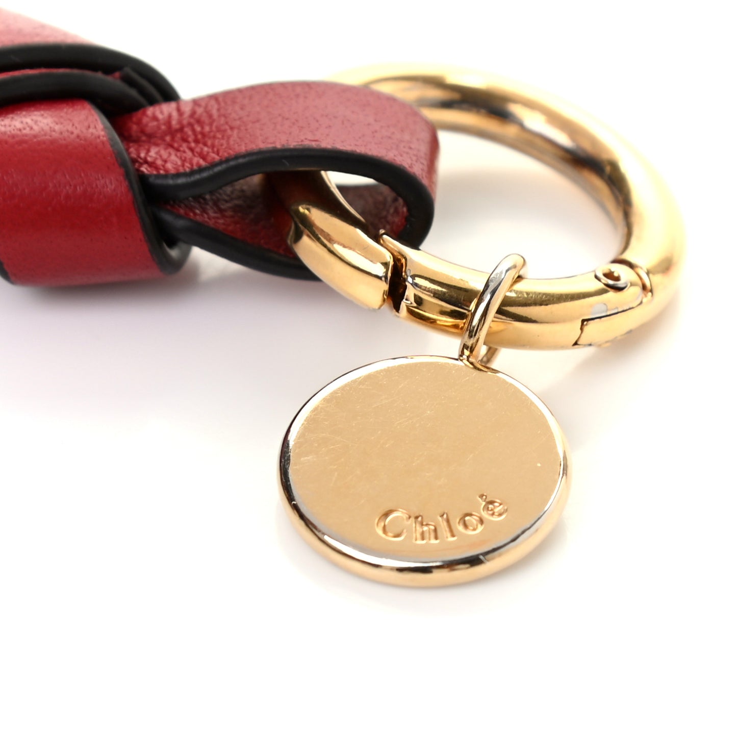 Calfskin Alphabet Purse Wallet Red