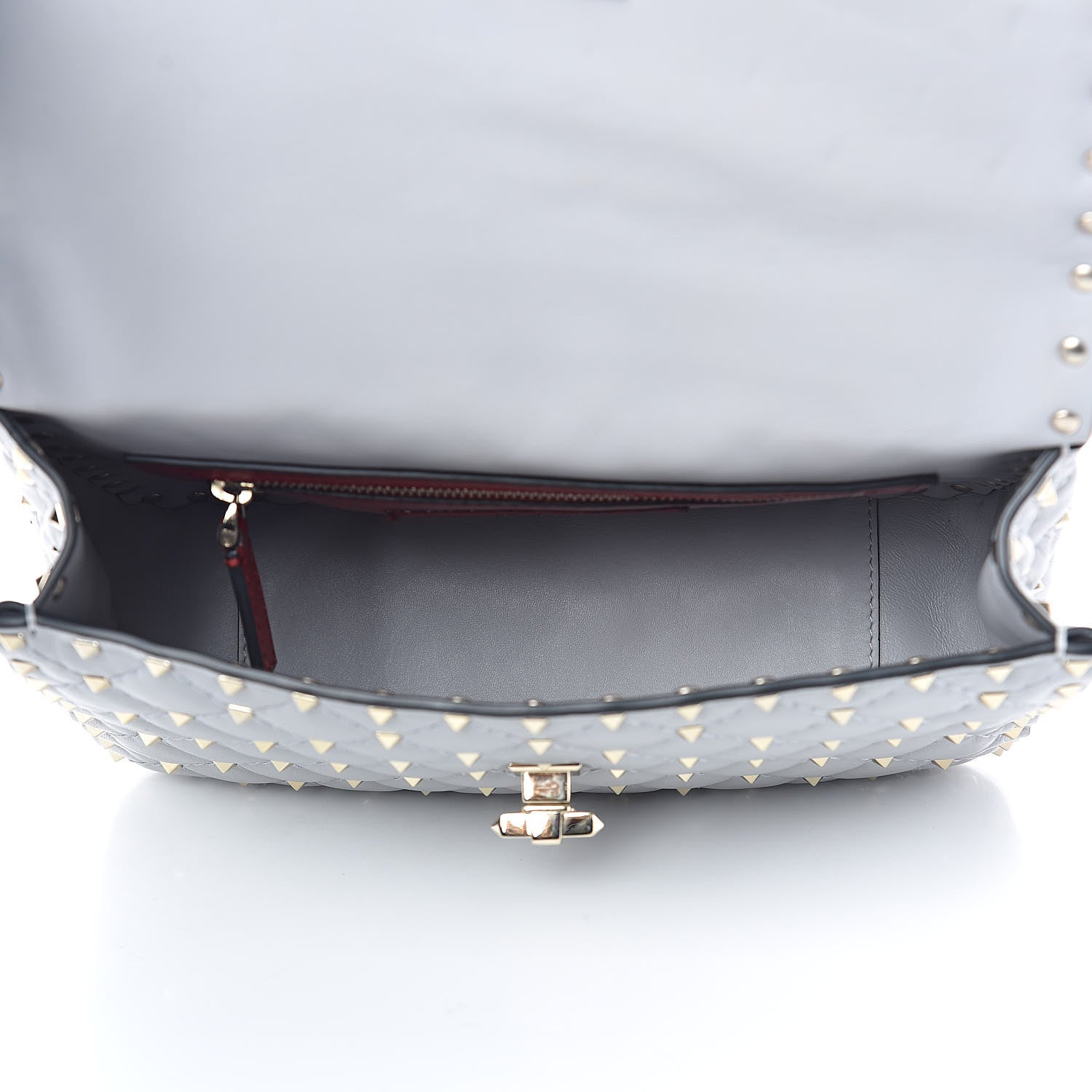 Valentino Garavani Nappa Medium Rockstud Spike Shoulder Bag Pastel Grey 5 of 10