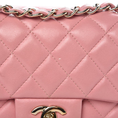 Chanel Lambskin Quilted Mini Rectangular Flap Pink 11 of 17