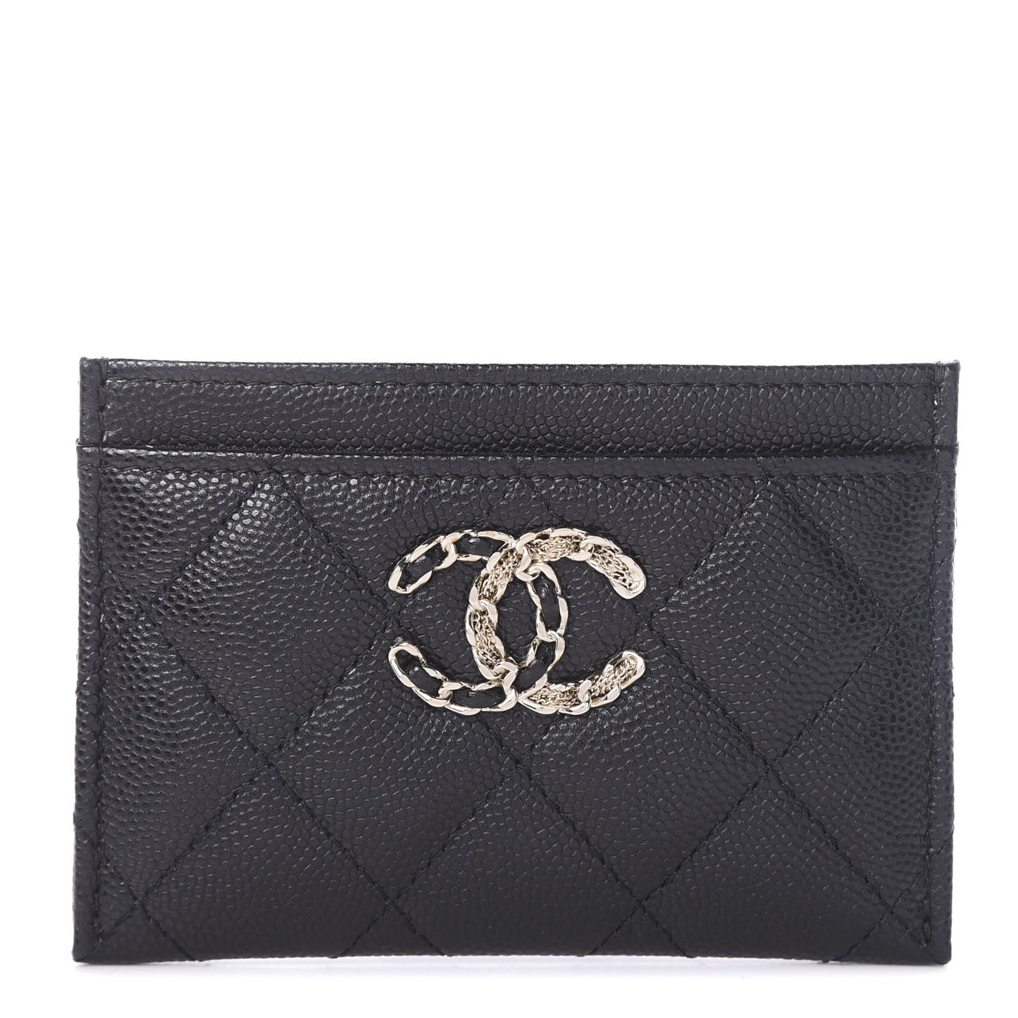 Caviar Quilted French New Wave Card Holder Black