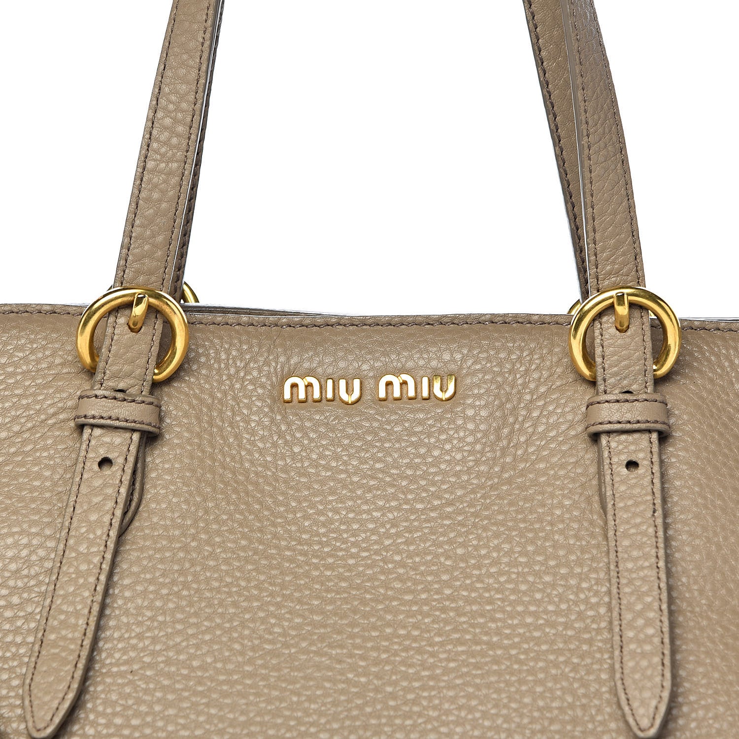 Miu Miu Vitello Daino Tote Argilla 10 of 10