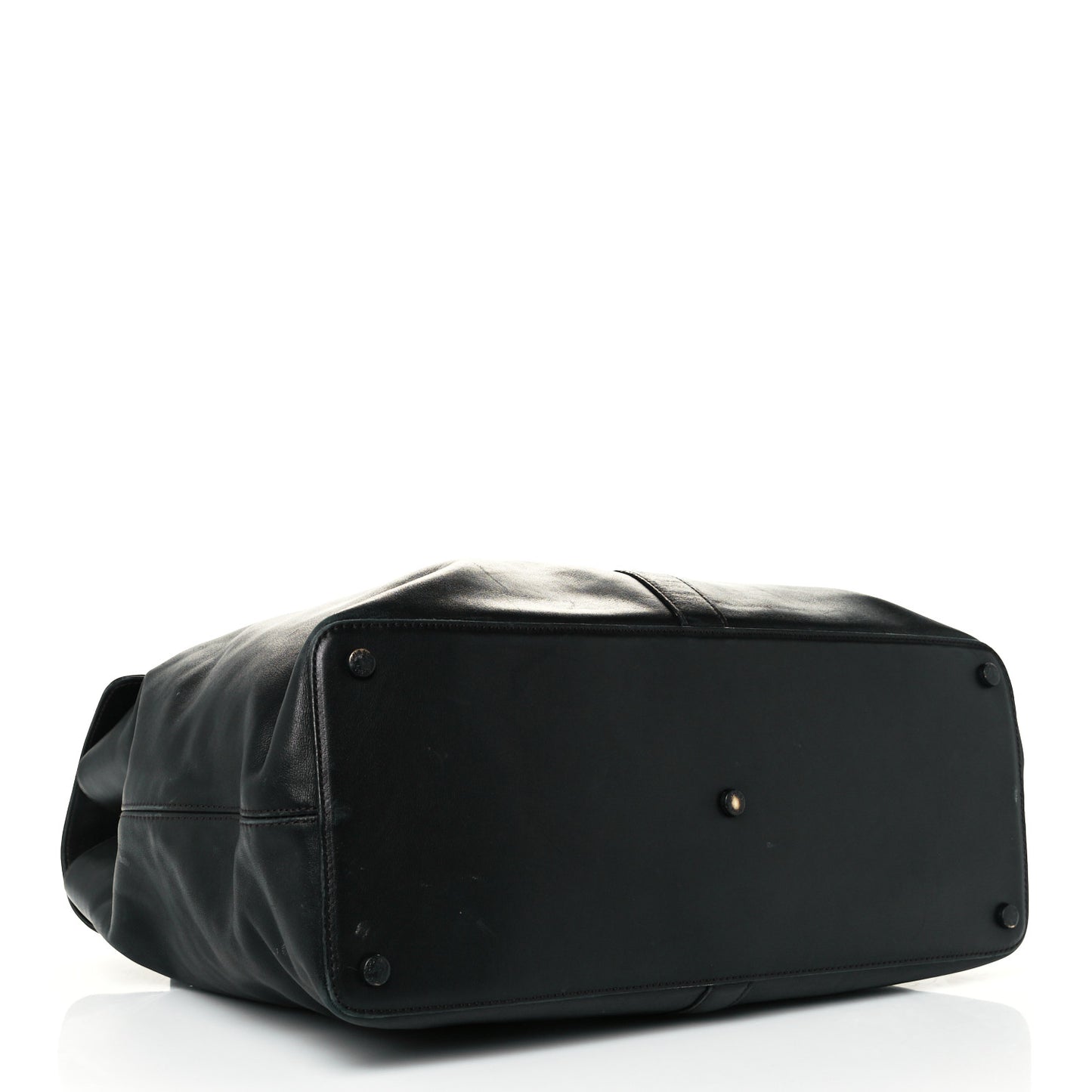 Calfskin Large Flap Shoulder Bag Black