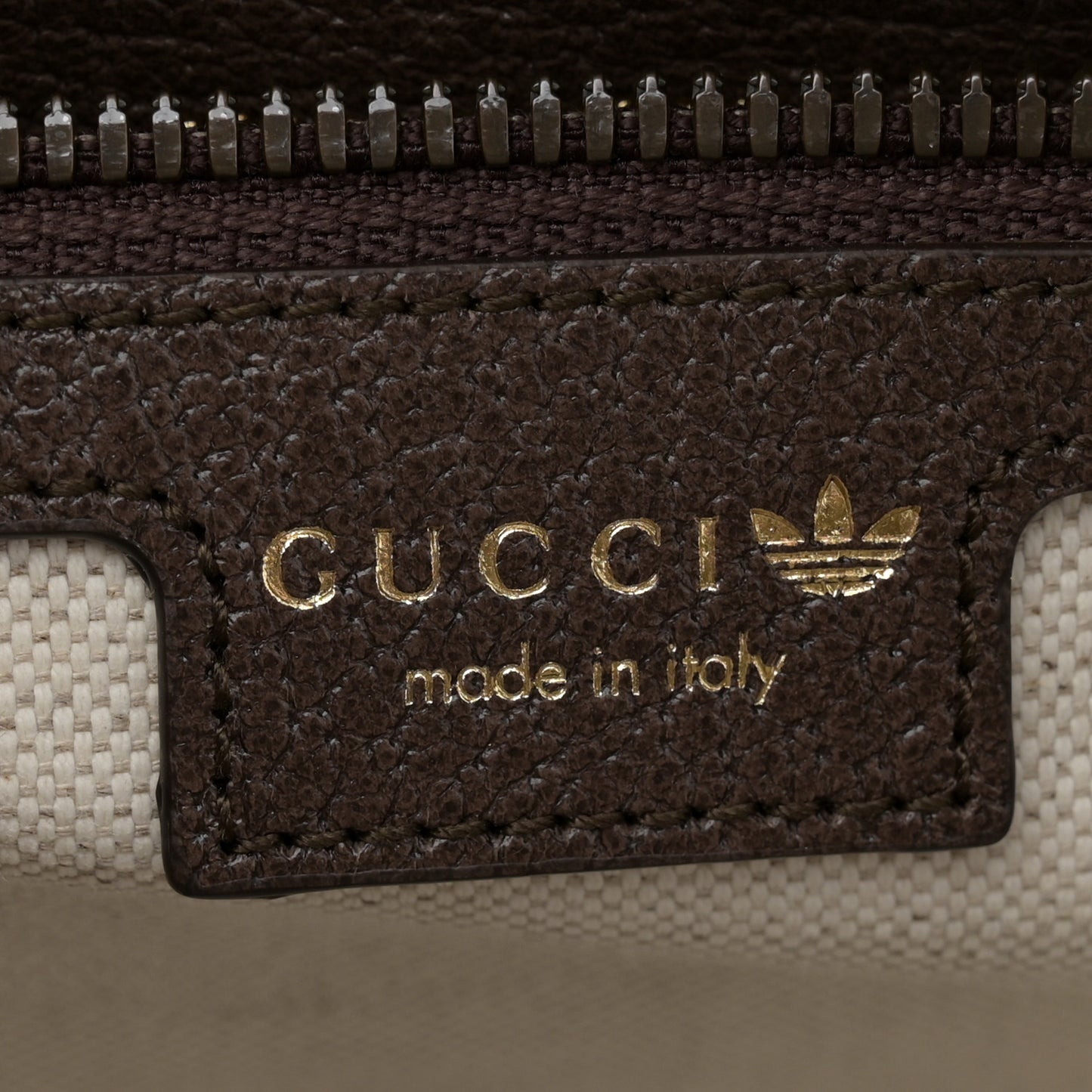 X ADIDAS Crystal Vintage Monogram Textured Dollar Calfskin Web Trefoil Logo Mini Bowling Bag Mid Natural Nut Off White New Acero