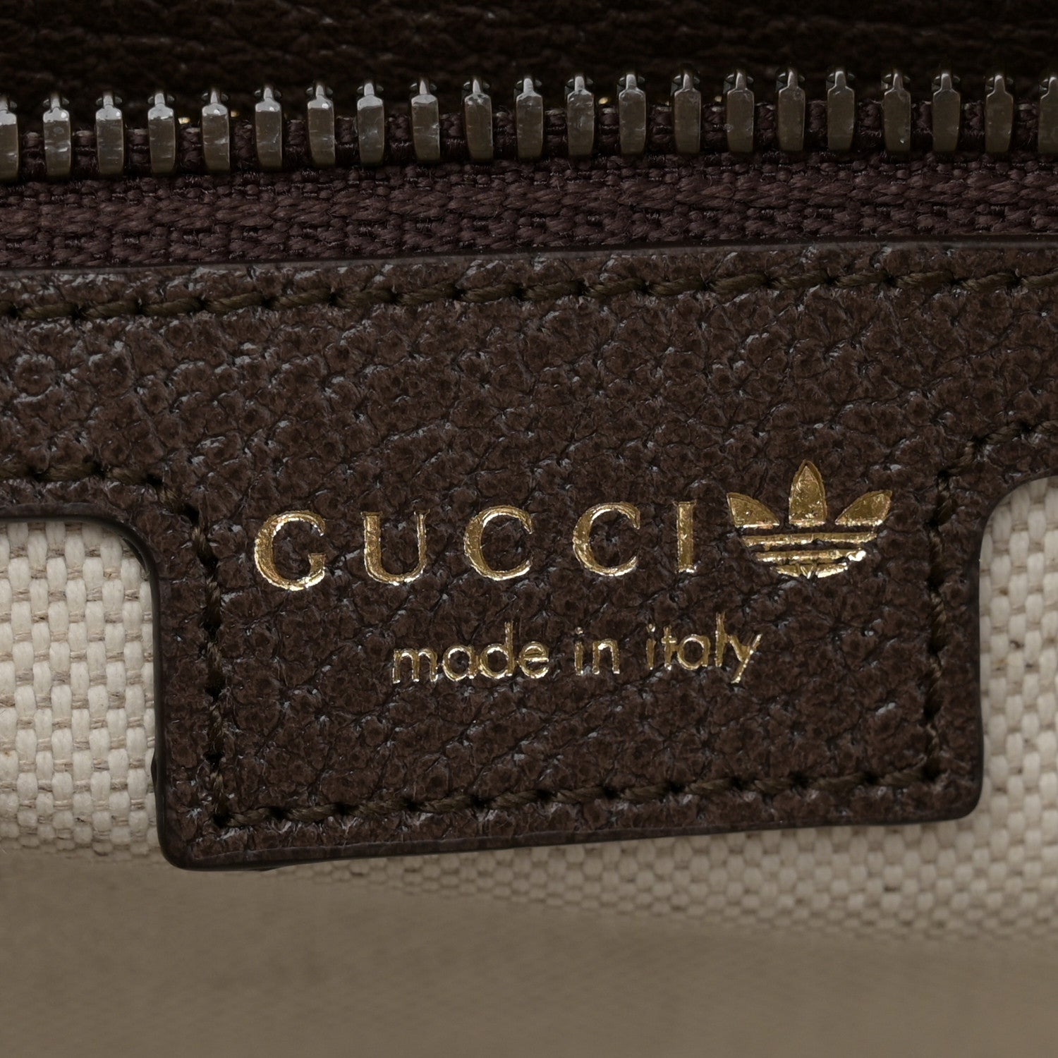 Gucci X ADIDAS Crystal Vintage Monogram Textured Dollar Calfskin Web Trefoil Logo Mini Bowling Bag Mid Natural Nut Off White New Acero 6 of 10